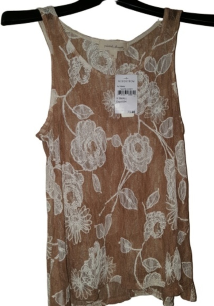 NWT NORDSTROM PAINTED‎ THREADS CREAM  TOP